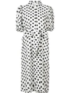 LISA MARIE FERNANDEZ LISA MARIE FERNANDEZ POLKA SHIRT DRESS - WHITE