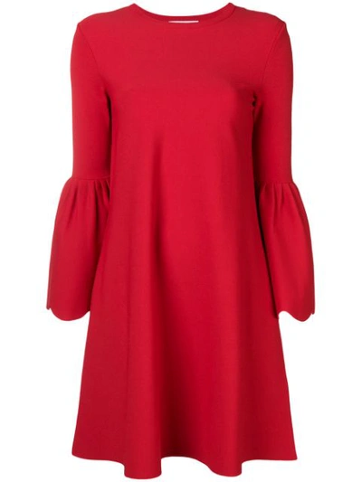Valentino 钟形袖连衣裙 In Red