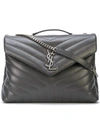 Saint Laurent Medium Loulou Calfskin Leather Shoulder Bag In Grey