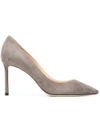 Jimmy Choo Pumps Romy 85 Suede Grey In Darkgrey