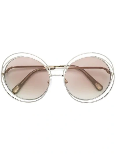 Chloé Eyewear Carlina醋酸纤维太阳眼镜 - 金属色