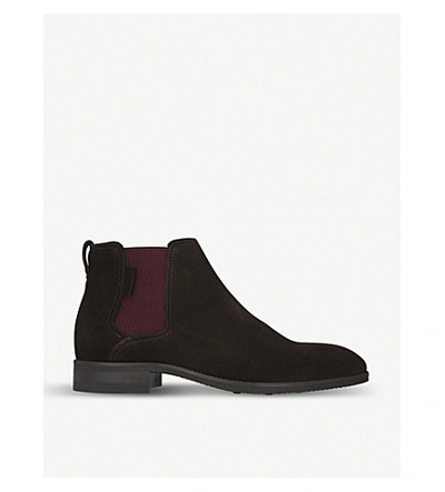 Kurt Geiger Manhattan Suede Chelsea Boots In Brown