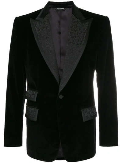 Dolce & Gabbana Formal Embroidered Blazer In Black