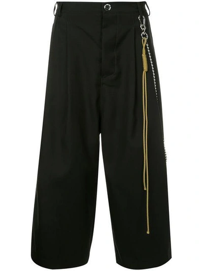 Song For The Mute Cropped Wide Leg Trousers In Black