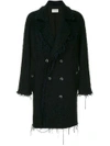 SONG FOR THE MUTE SONG FOR THE MUTE RAW EDGE TRENCH COAT - BLACK