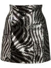 HALPERN Zebra print mini skirt,A18.28.1