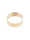 AZLEE DIAMOND DETAIL GOLD BAND RING