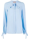 N°21 Nº21 FRONT BOW BLOUSE - BLUE