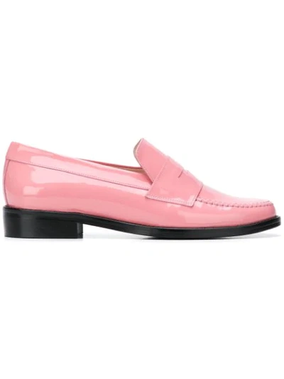 Leandra Medine Contrast Sole Loafers In Pink