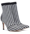 GIANVITO ROSSI HOUNDSTOOTH 85 ANKLE BOOTS,P00343973