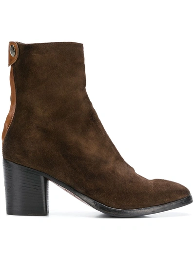 Alberto Fasciani Block Heel Ankle Boots In Brown