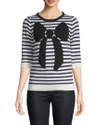 MANOUSH STRIPED BOW SWEATER,1000084797390