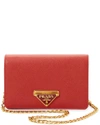 PRADA LUXE SAFFIANO LEATHER WALLET ON CHAIN,1000078277259