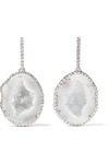 KIMBERLY MCDONALD 18-KARAT WHITE GOLD, GEODE AND DIAMOND EARRINGS