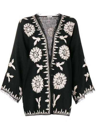P.a.r.o.s.h Embroidered Kimono Jacket In Black