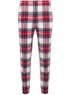 BOUTIQUE MOSCHINO CHECKED SKINNY TROUSERS