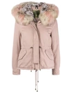 ALESSANDRA CHAMONIX ALESSANDRA CHAMONIX RACOON FUR TRIM HOODED PARKA - PINK