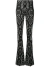 CIRCUS HOTEL CIRCUS HOTEL SNAKE EFFECT TROUSERS - BLACK