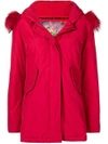 Freedomday Padded Hooded Coat In Red