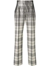 ALBERTA FERRETTI ALBERTA FERRETTI CHECKED STRAIGHT-LEG TROUSERS - GREY