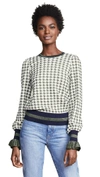 Baum Und Pferdgarten Charissa Sweater In Green/houndstooth