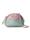 GUCCI PINK AND BLUE LAMINATED LEATHER MINI BAG
