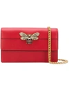 GUCCI GUCCI EMBELLISHED BEE CROSSBODY BAG - RED