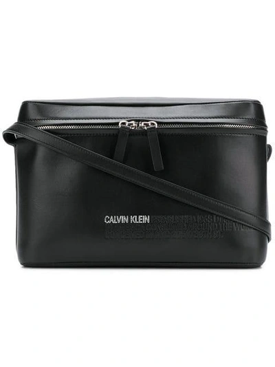Calvin Klein 205w39nyc Embossed Crpssbody Bag In Black