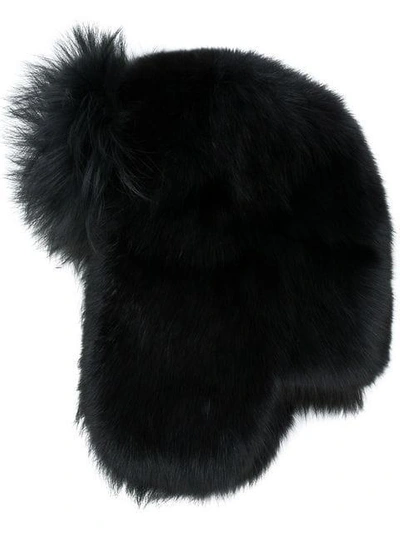 Saint Laurent Fur Yeti Hat In Black