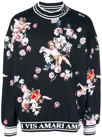 Dolce & Gabbana Angel Print Sweatshirt - Black | ModeSens