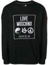 LOVE MOSCHINO EMBROIDERED LOGO SWEATSHIRT