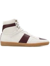 Saint Laurent White & Burgundy Court Classic Sl/10 High-top Sneakers