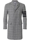 THOM BROWNE 4-BAR PRINCE OF WALES CHECK WOOL HIGH-ARMHOLE CHESTERFIELD OVERCOAT