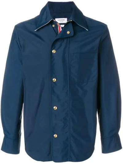 Thom Browne Nylon Tech Zip-up Overshirt In Blue