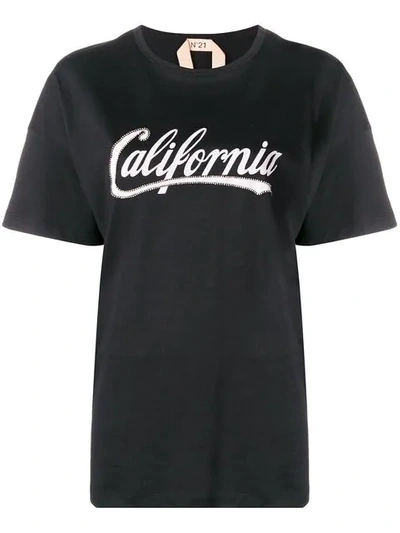 N°21 California Print T-shirt In Black