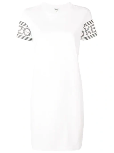 Kenzo Logo Sleeve T-shirt Dress In White