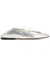 SERGIO ROSSI SERGIO ROSSI SQUARE TOE SLIPPERS - GREY