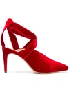 ALEXANDRE BIRMAN ALEXANDRE BIRMAN SALLY TIE BACK MULES - RED