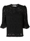 SEE BY CHLOÉ SEE BY CHLOÉ CROCHET EFFECT BLOUSE - BLACK