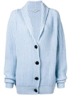 STELLA MCCARTNEY STELLA MCCARTNEY OVERSIZED RIBBED CARDIGAN - BLUE