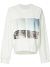 SONG FOR THE MUTE SONG FOR THE MUTE CROPPED LOOSE SWEATSHIRT - WHITE