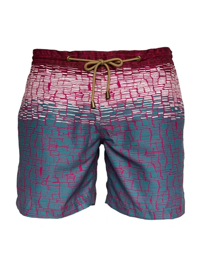 Thorsun Titan-fit Clay-print Swim Shorts In Red