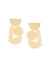 ANNIE COSTELLO BROWN GEOMETRIC OVERSIZED EARRINGS