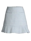 GANNI Woodside Check Flounce Mini Skirt