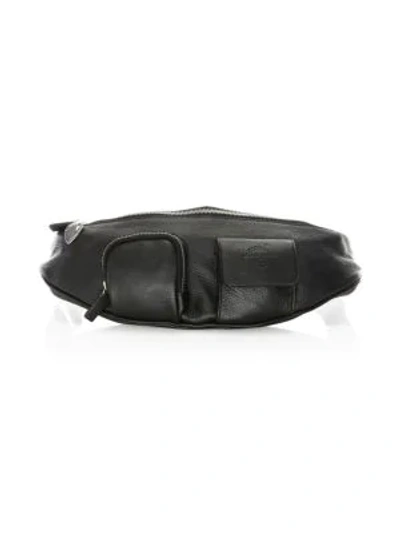 Avec La Troupe Major Leather Belt Bag In Black