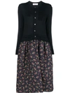 COMME DES GARCONS GIRL FLORAL QUILTED CARDIGAN DRESS