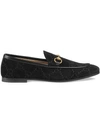 Gucci Jordaan Gg Velvet Loafers In Black
