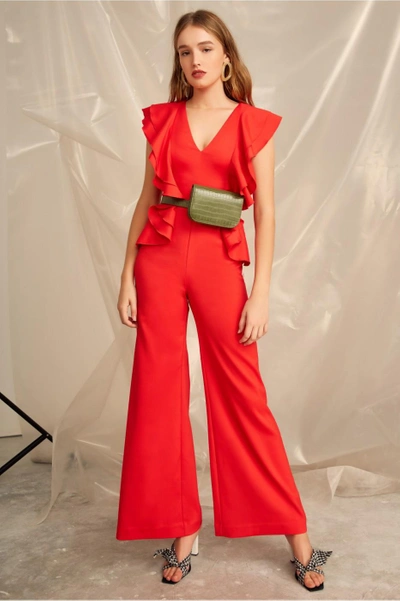 C/meo Collective You Or Me Jumpsuit In Cherry