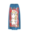 GUCCI BOUDOIR-PRINTED SILK SKIRT,P00343044