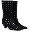 Attico Crystal-embellished Calf-length Boots In Black